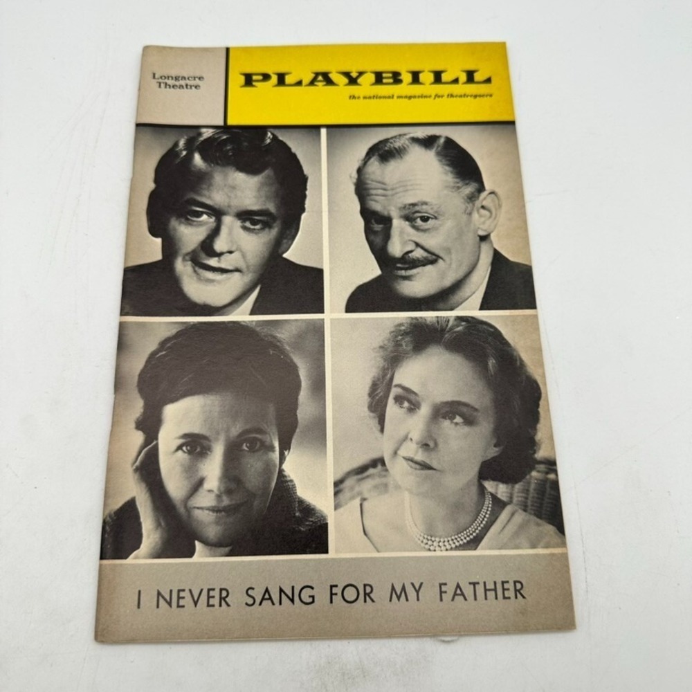 I NEVER SANG FOR MY FATHER-THE LONGACRE THEATRE PLAYBILL-HAL HOLBROOK-Feb 1968